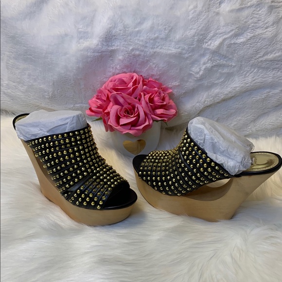 Steve Madden Luccious Black Multi Mule Wedges - Picture 8 of 16
